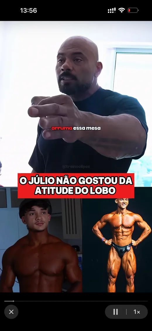Corte sobre fisiculturismo com chamada e imagens de apoio.